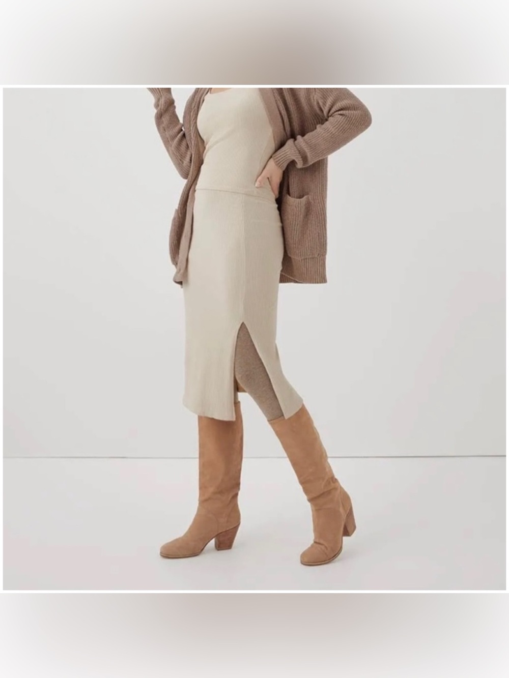 Refined Rib Midi Skirt